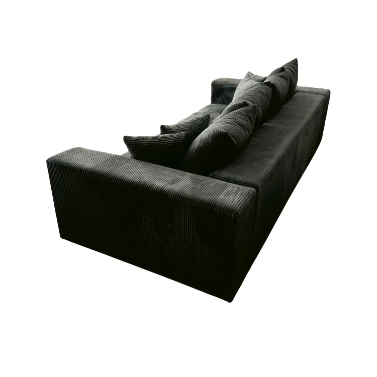 Grafitowa sofa MOOD – widok z tyłu, wykończenie tkaniną Poso 34