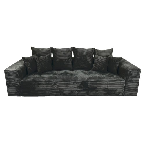 Sofa 3-osobowa MOOD w grafitowej tkaninie Poso 34 – widok z przodu