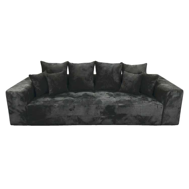 Sofa 3-osobowa MOOD w grafitowej tkaninie Poso 34 – widok z przodu