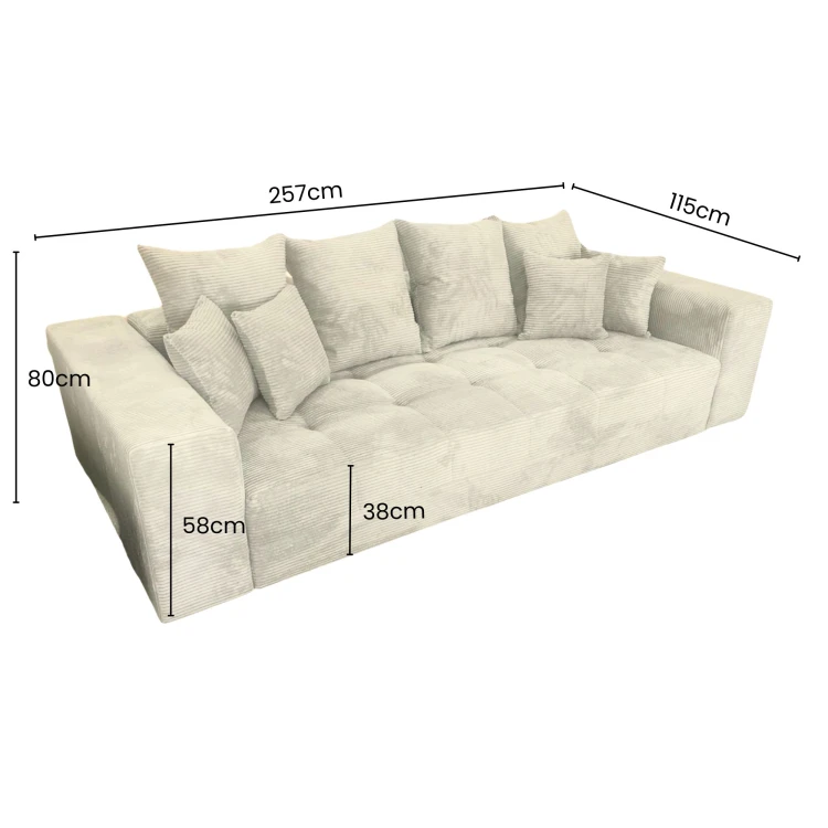 Sofa 3-osobowa MOOD – wymiary: szerokość, głębokość i wysokość