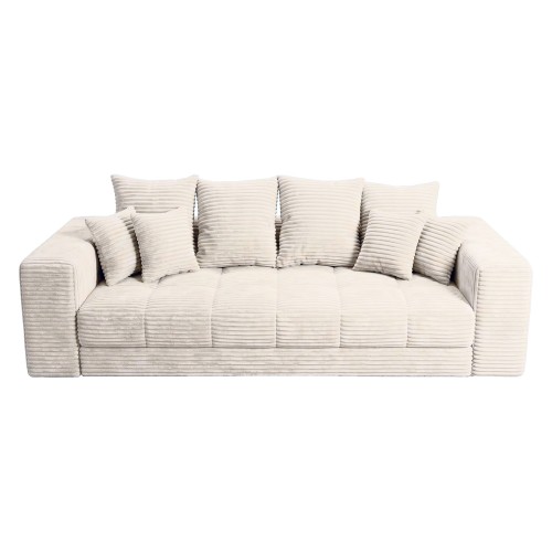 Sofa 3-osobowa MOOD w kremowej tkaninie Tilia 01 – widok z przodu