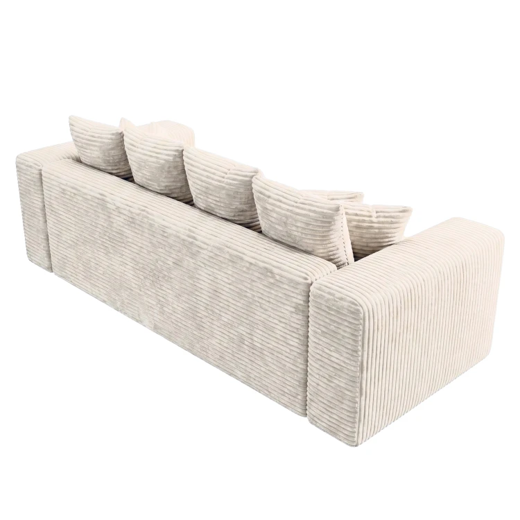 Kremowa sofa MOOD – widok z tyłu, wykończenie tapicerki Tilia 01