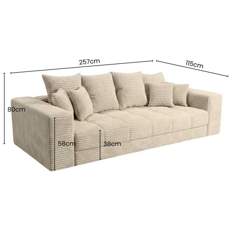 Sofa 3-osobowa MOOD – wymiary: szerokość, głębokość i wysokość