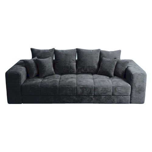 Sofa 3-osobowa MOOD w czarnej tkaninie Tilia 100 – widok z przodu