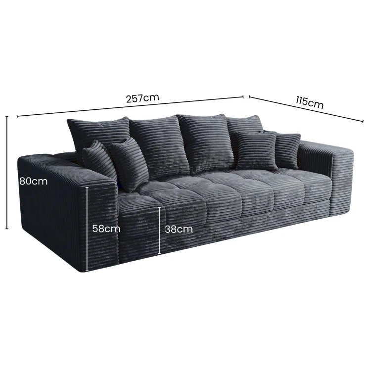 Sofa 3-osobowa MOOD – wymiary: szerokość, głębokość i wysokość