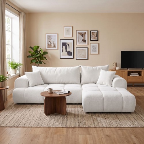 Narożnik chmurka z funkcją spania biały prawostronny – EVELA BIS quelle 01 w Salonie
