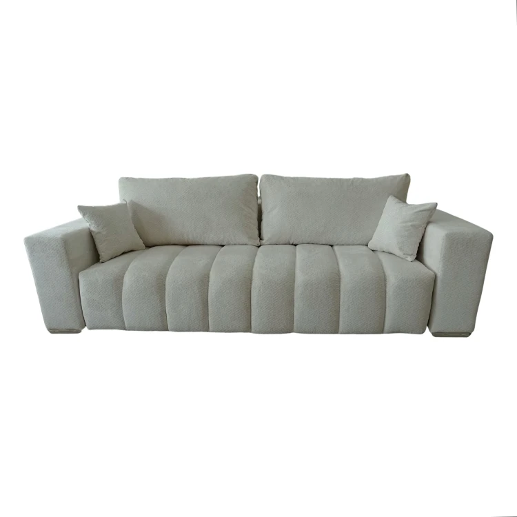 Jasnoszara sofa CORA w tkaninie Cremona 04 - widok od przodu