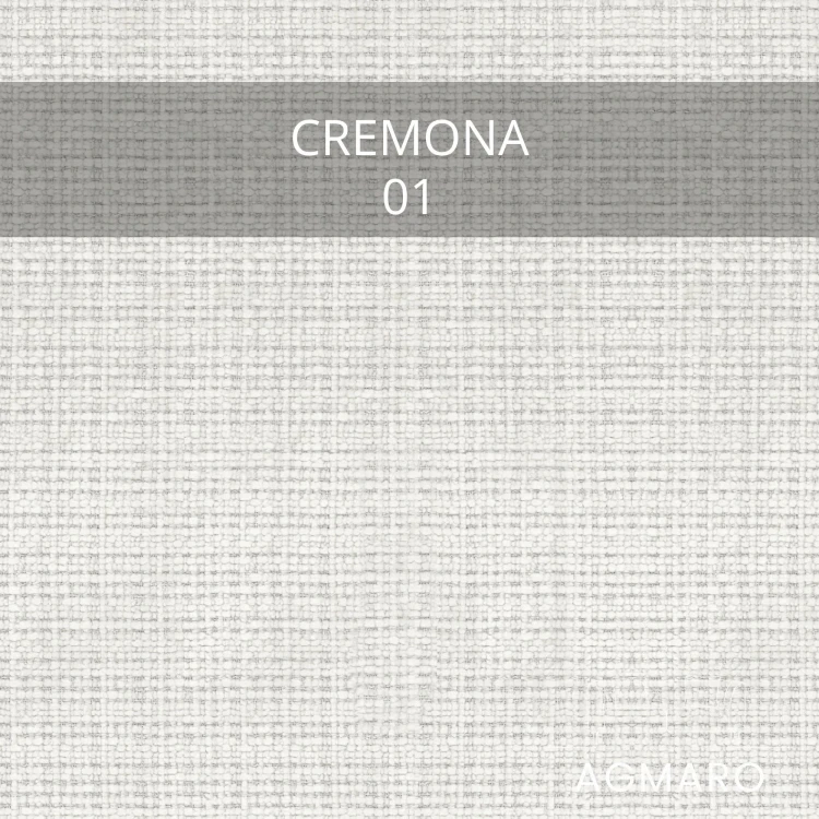 Tkanina Cremona 01 - zbliżenie na gruby splot w kolorze śmietankowym